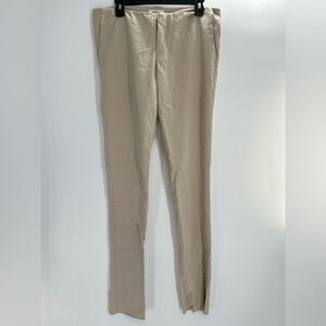Helmut Lang Long Pants Slim Straight Leg Khaki Beige Tan Stretch 38” Inseam 8